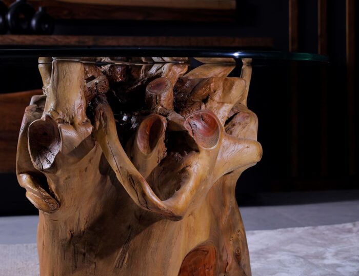 ⁦طاولة طعام من جذور الأشجار الطبيعية DT0010⁩ - الصورة ⁦2⁩