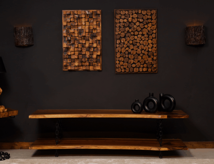 وحدة تلفزيون من الخشب الطبيعي LU0002