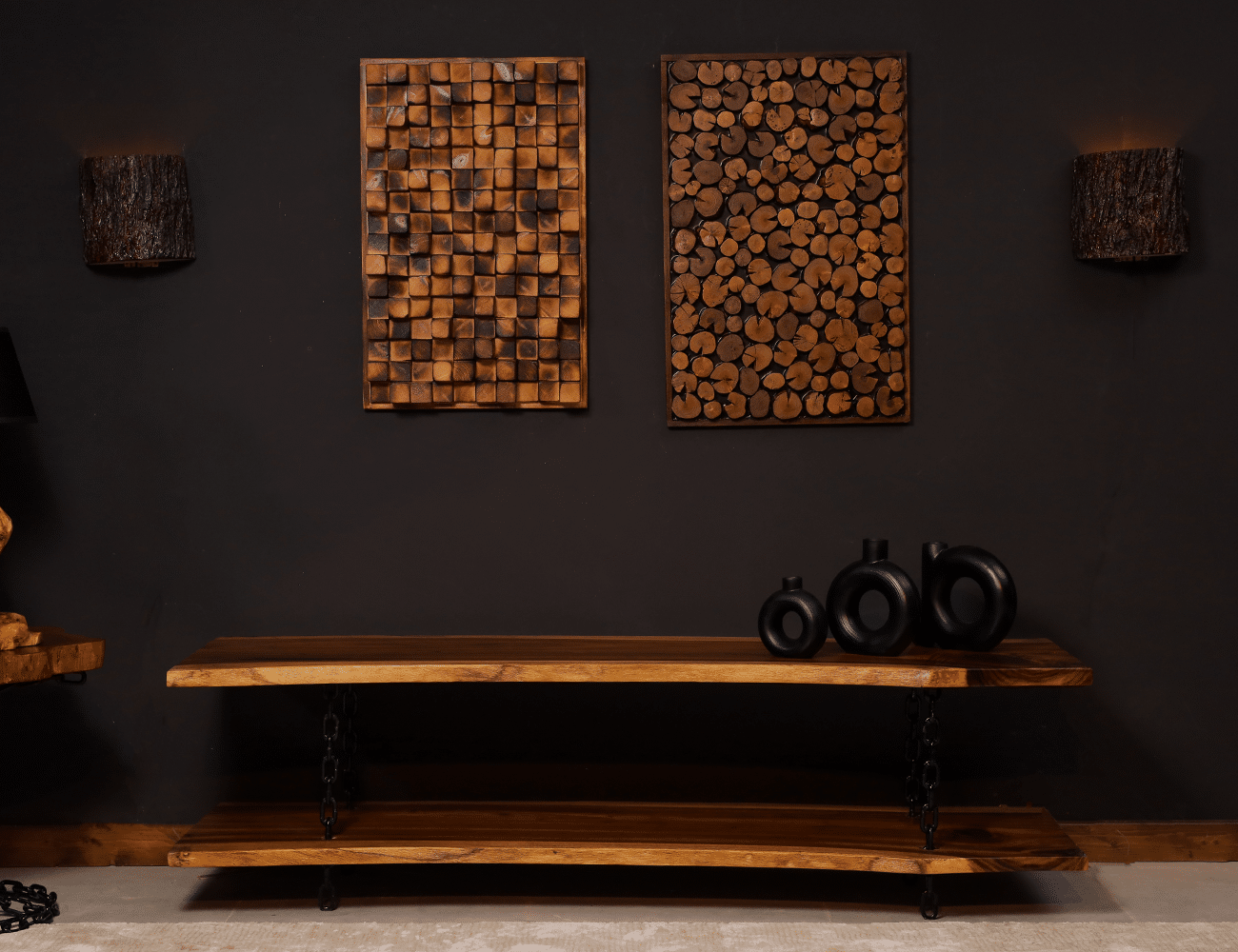 وحدة تلفزيون من الخشب الطبيعي LU0002 وحدة تلفزيون من الخشب الطبيعي LU0002