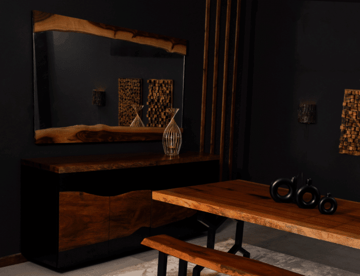 بوفيه من الخشب الطبيعي LU0003