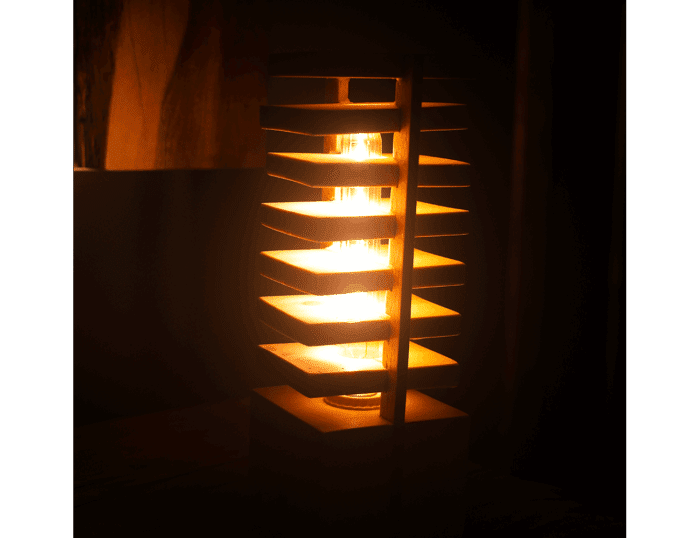 أباجورة من الخشب الطبيعي LU0012