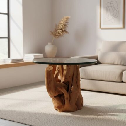 طاولة قهوة جذع خشب طبيعي CT0026