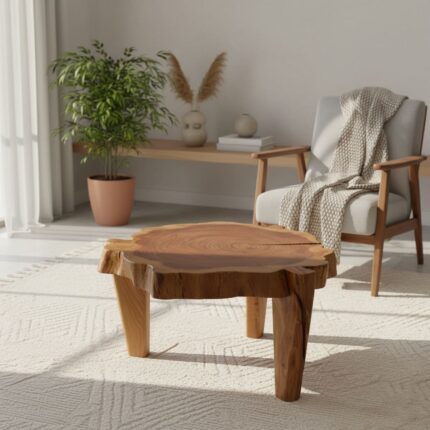 طاولة قهوة جذع خشب طبيعي CT0029