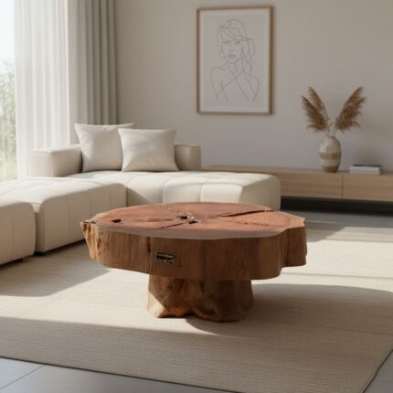 طاولة قهوة من الخشب الطبيعي CT0043