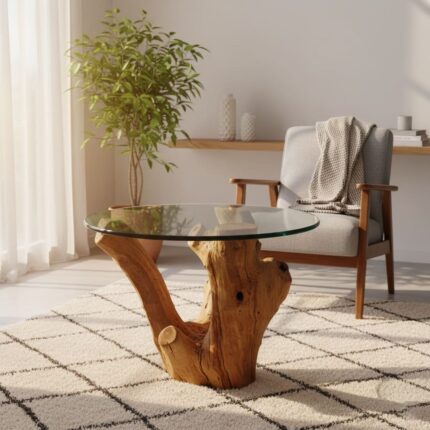 طاولة قهوة جذع شجرة CT0044