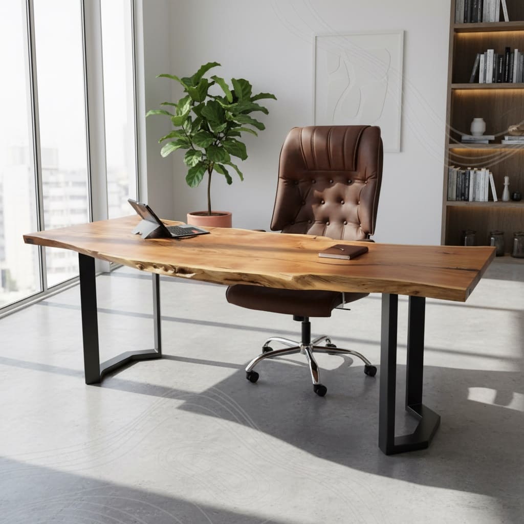 مكتب الخشب الطبيعي OF0001 مكتب الخشب الطبيعي OF0001 - الصورة 1