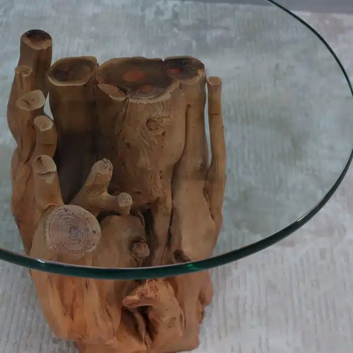 طاولة قهوة جذع خشب طبيعي CT0026