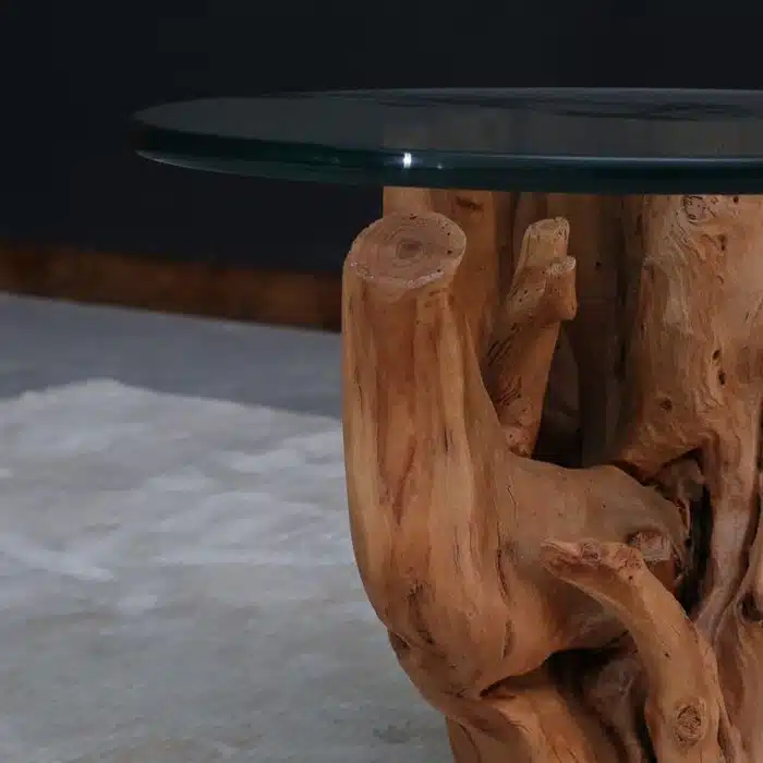 طاولة قهوة جذع خشب طبيعي CT0026