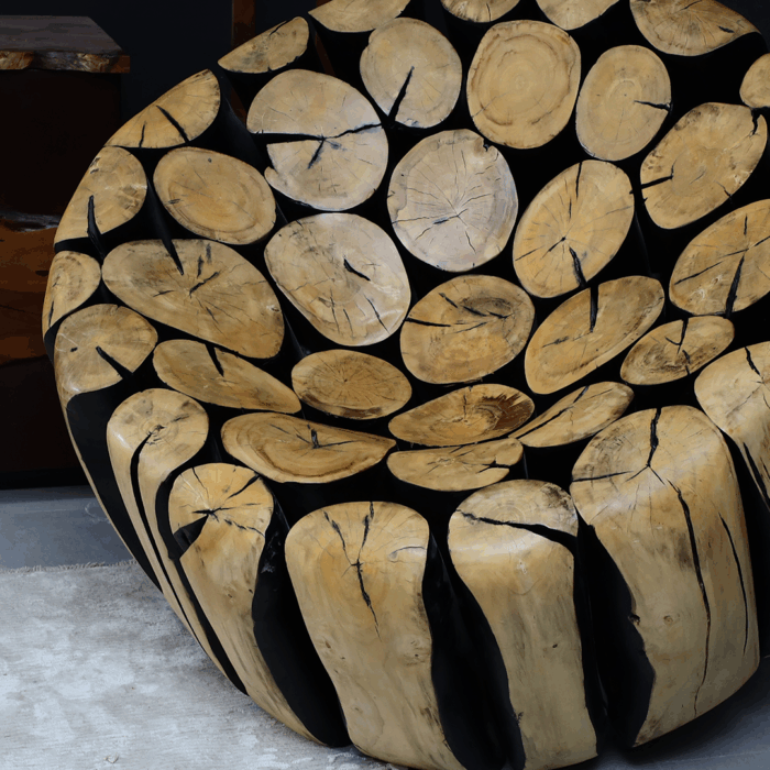 كرسي من الخشب الطبيعي LU0030