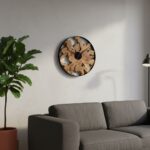 ساعة حائط من الخشب الطبيعي LU0035