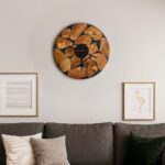 ساعة حائط من الخشب الطبيعي مع الإيبوكسي LU0049