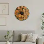 Natural Wood Wall Clock With Epoxy LU0050