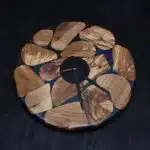 ساعة حائط من الخشب الطبيعي مع الإيبوكسي