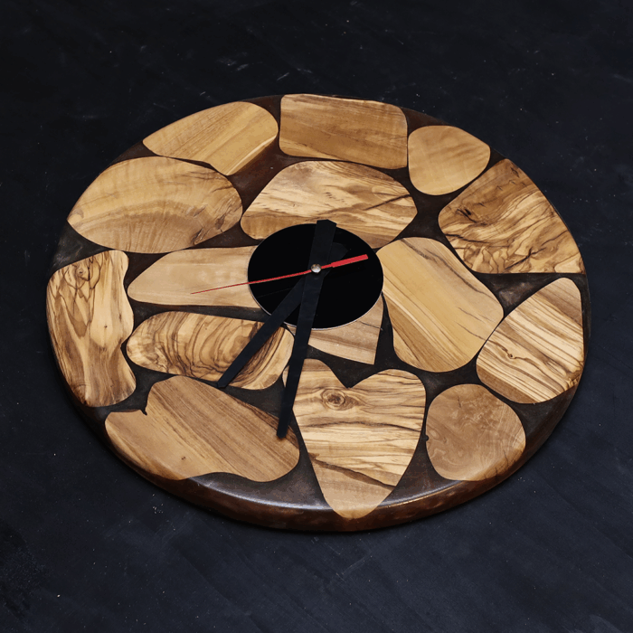 ⁦ساعة حائط من الخشب الطبيعي مع الإيبوكسي LU0056⁩ - الصورة ⁦2⁩