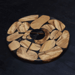 ساعة حائط من الخشب الطبيعي مع الإيبوكسي LU0055