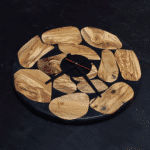 ساعة حائط من الخشب الطبيعي مع الإيبوكسي LU0054