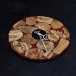 ساعة حائط من الخشب الطبيعي مع الإيبوكسي LU0053