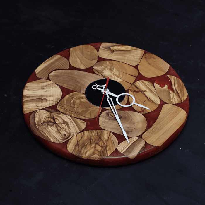 ساعة حائط من الخشب الطبيعي مع الإيبوكسي LU0053