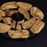 ساعة حائط من الخشب الطبيعي مع الإيبوكسي LU0054