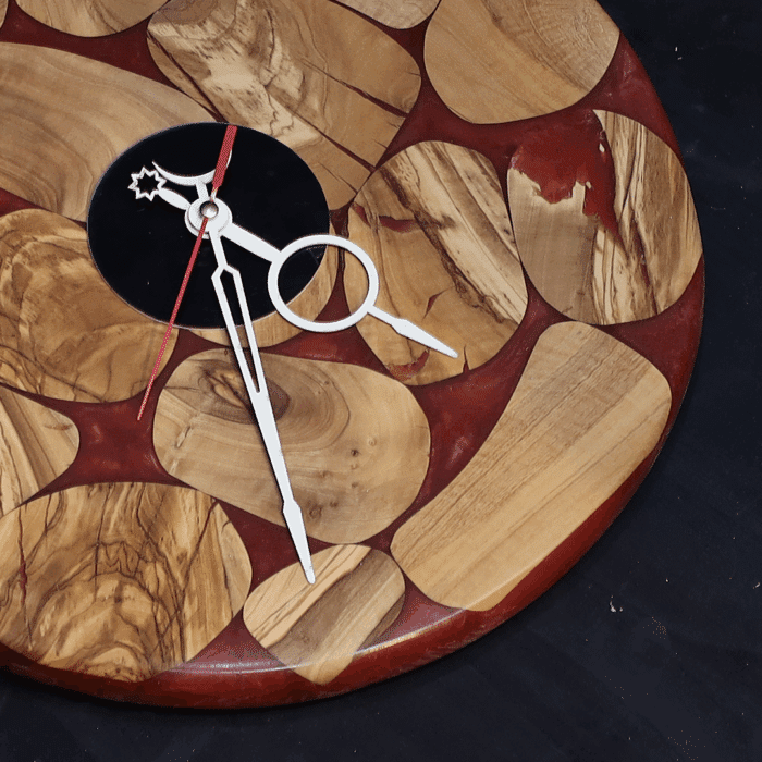 ساعة حائط من الخشب الطبيعي مع الإيبوكسي LU0053