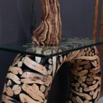 كونسول من الخشب الطبيعي LU0021