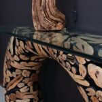 كونسول من الخشب الطبيعي LU0021