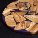 ساعة حائط من الخشب الطبيعي مع الإيبوكسي LU0052