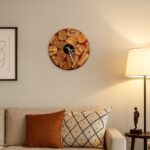 Natural Wood Wall Clock With Epoxy LU0053