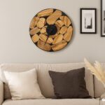 Natural Wood Wall Clock With Epoxy LU0054