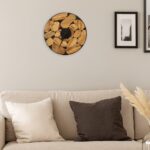 ساعة حائط من الخشب الطبيعي مع الإيبوكسي LU0055