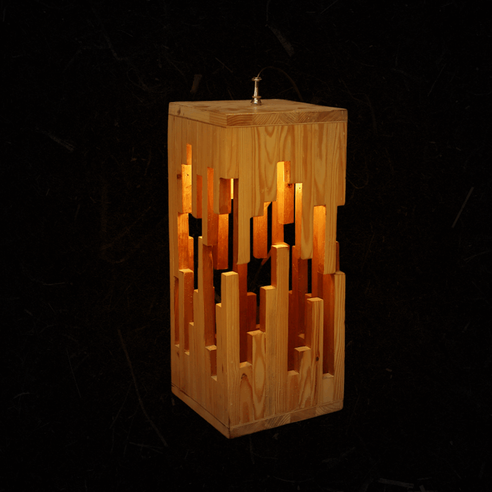 أباجورة من الخشب الطبيعي LU0067