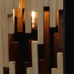 أباجورة من الخشب الطبيعي LU0067