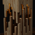 أباجورة من الخشب الطبيعي LU0067