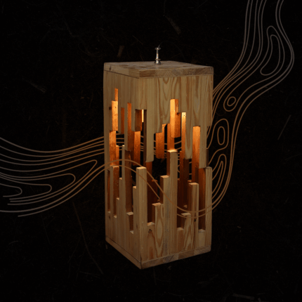 أباجورة من الخشب الطبيعي LU0067