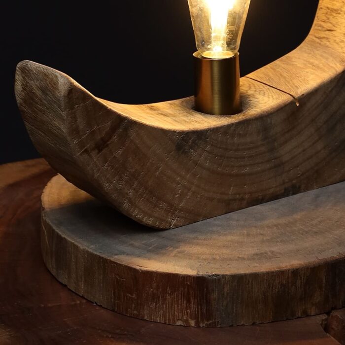 أباجورة من الخشب الطبيعي LU0059