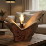 أباجورة من الخشب الطبيعي LU0064