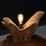 أباجورة من الخشب الطبيعي LU0064