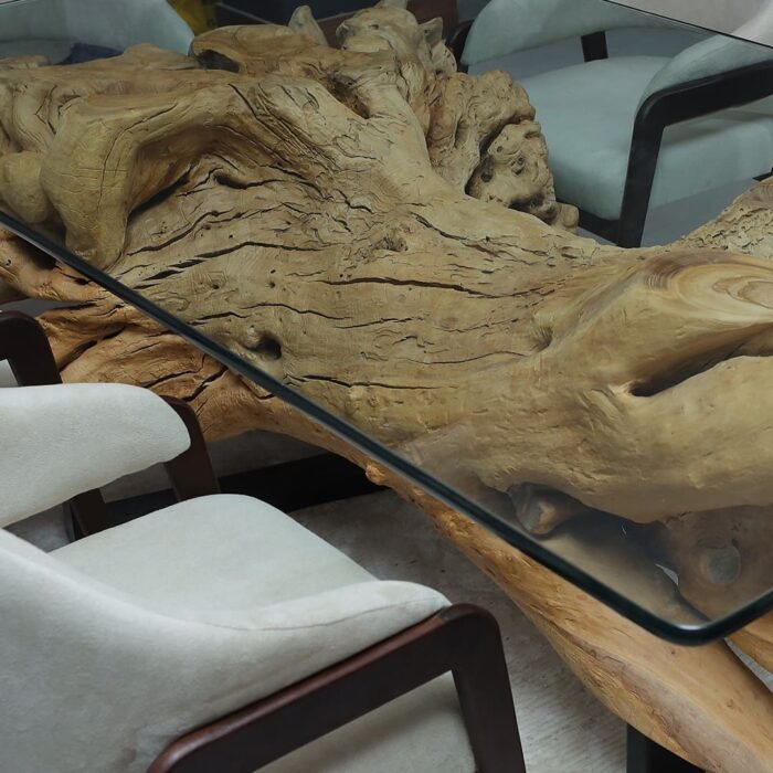 طاولة طعام من جذور الأشجار الطبيعية DT0016