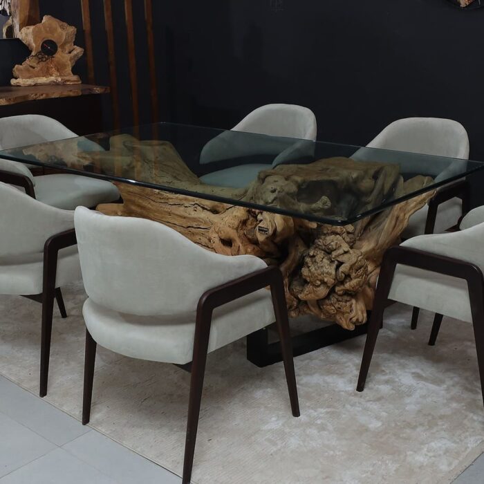 طاولة طعام من جذور الأشجار الطبيعية DT0016