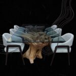 طاولة طعام من جذر الشجر الطبيعي DT0017