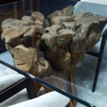 طاولة طعام من جذر الشجر الطبيعي DT0017