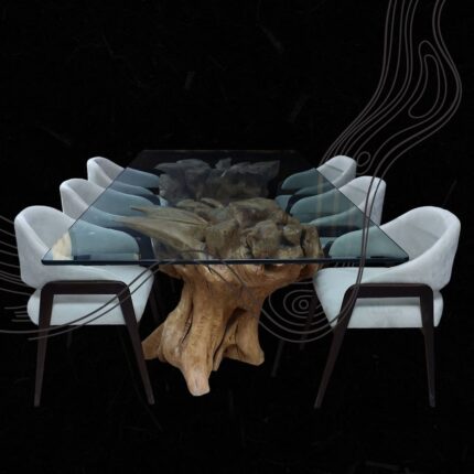 طاولة طعام من جذر الشجر الطبيعي DT0017