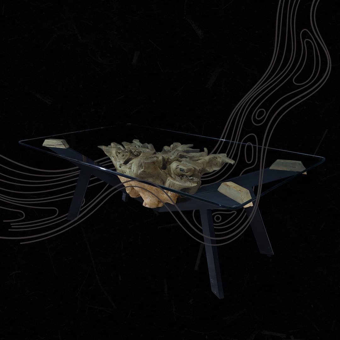 طاولة طعام من جذر الشجر الطبيعي DT0018