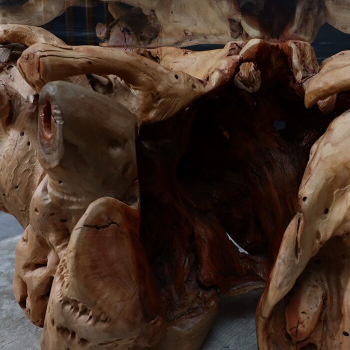 طاولة طعام من جذع الخشب الطبيعي DT0019