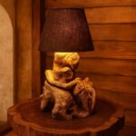 أباجورة من الخشب الطبيعي LU0060