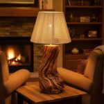 أباجورة من الخشب الطبيعي LU0062